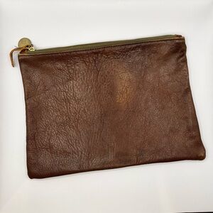Clare V Clare Vividr Brown Leather Clutch Zipper Pouch